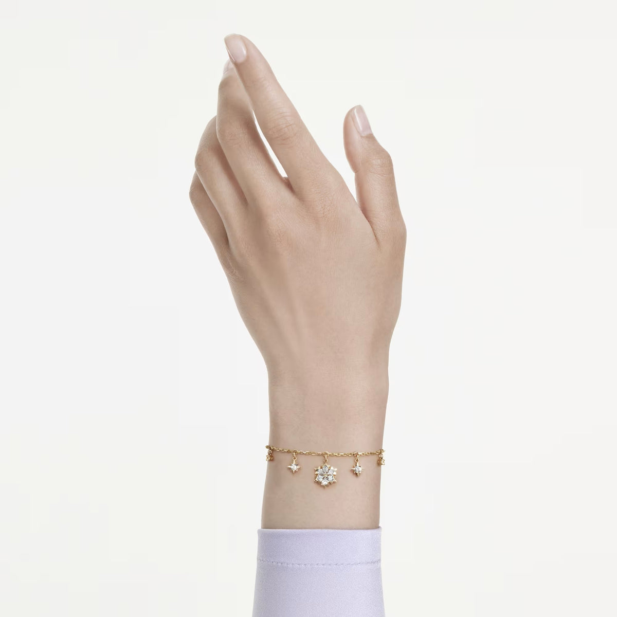 Swarovski Magic Mixed cuts, Snowflake, White, 18K gold finish Bracelet