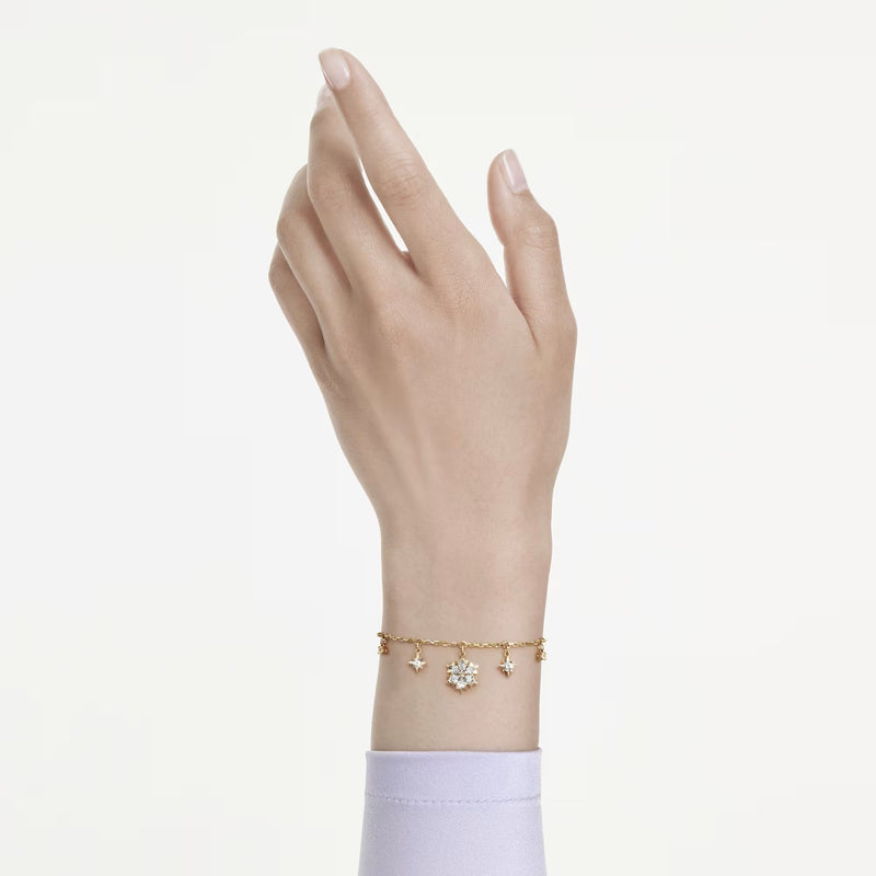Swarovski Magic Mixed cuts, Snowflake, White, 18K gold finish Bracelet