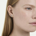 Swarovski Magic Mixed cuts, Snowflake, White, 18K gold finish Stud Earrings