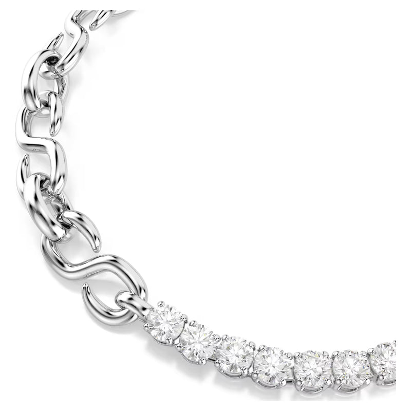 Swarovski Matrix Round cut, White, Rhodium plated Bracelet