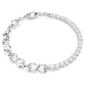 Swarovski Matrix Round cut, White, Rhodium plated Bracelet