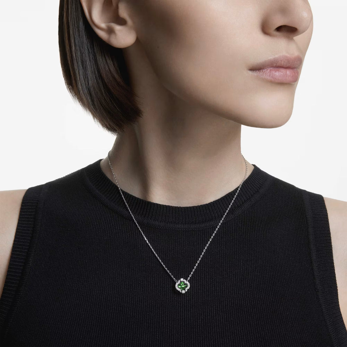Swarovski Una Angelic Mixed cuts, Green, Rhodium plated Pendant