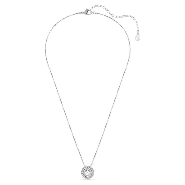Swarovski Sublima Round cut, White, Rhodium plated Pendant