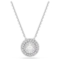 Swarovski Sublima Round cut, White, Rhodium plated Pendant