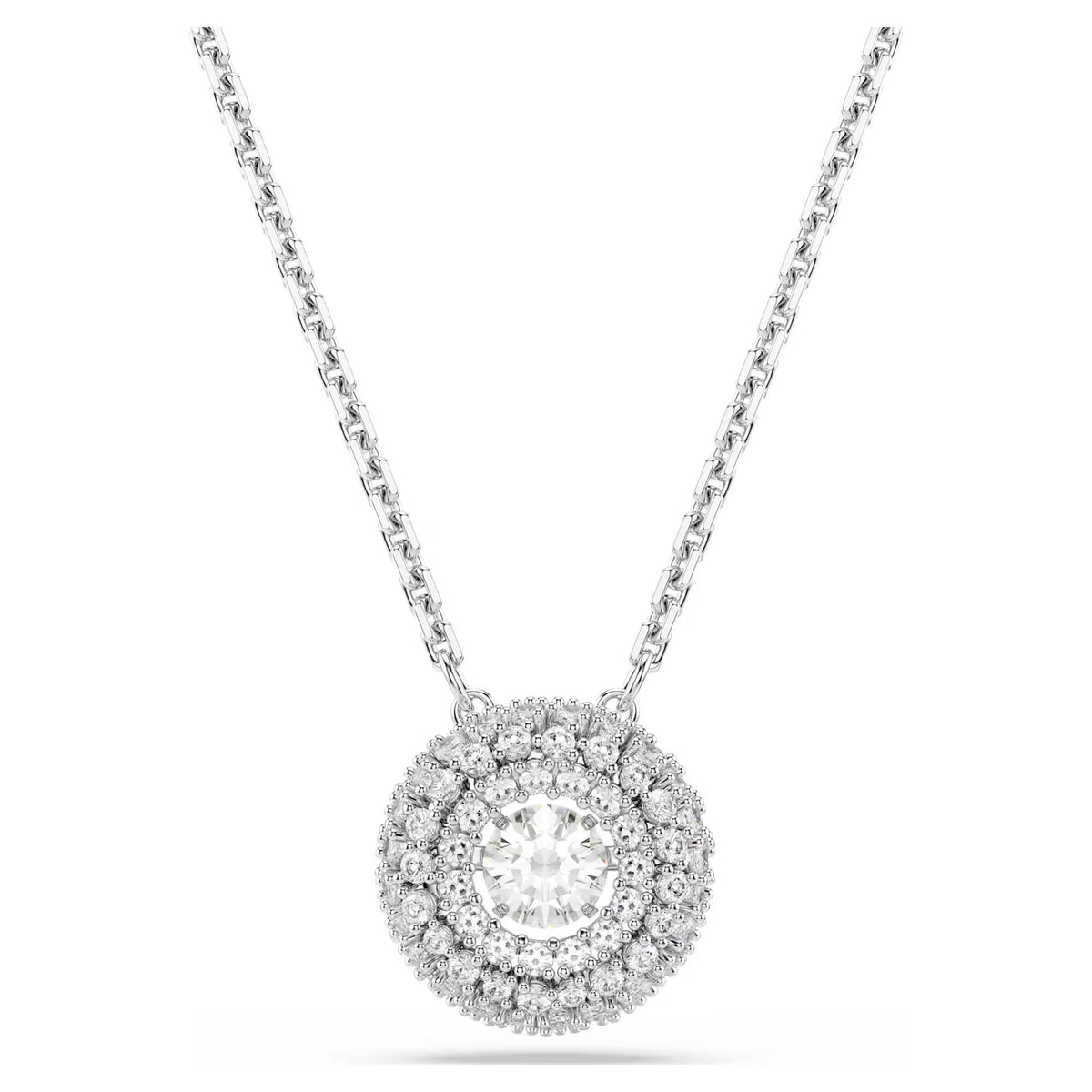 Swarovski Sublima Round cut, White, Rhodium plated Pendant