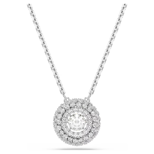 Swarovski Sublima Round cut, White, Rhodium plated Pendant