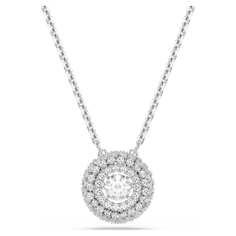Swarovski Sublima Round cut, White, Rhodium plated Pendant