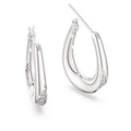 Swarovski Classica Round cut, Small, White, Sterling silver Hoop Earrings