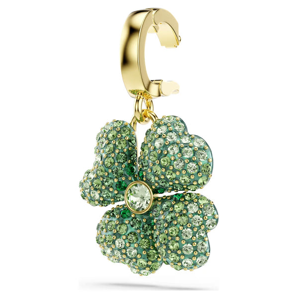 Swarovski Idyllia Clover, Green, 18K gold finish Charm