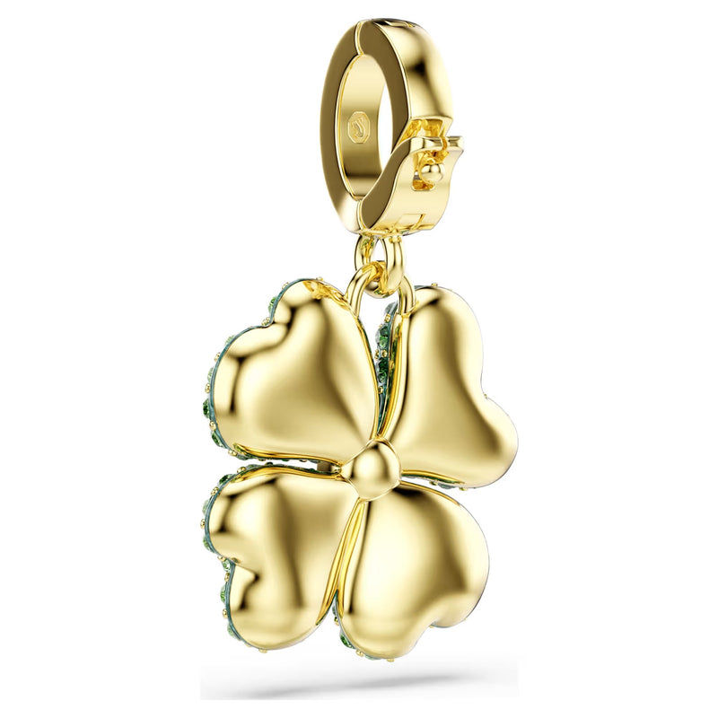 Swarovski Idyllia Clover, Green, 18K gold finish Charm