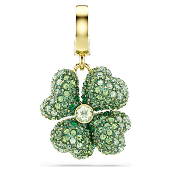 Swarovski Idyllia Clover, Green, 18K gold finish Charm