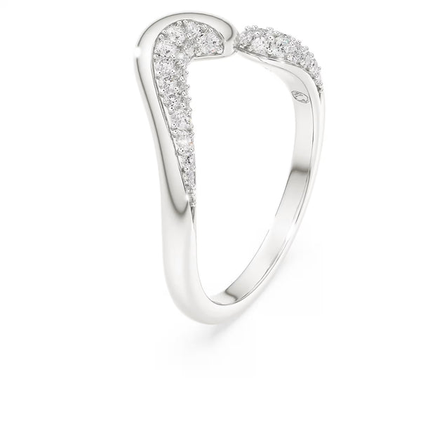 Swarovski Classica Round cut, White, Sterling silver Open Ring