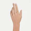 Swarovski Classica Round cut, White, Sterling silver, 18K gold finish Open Ring