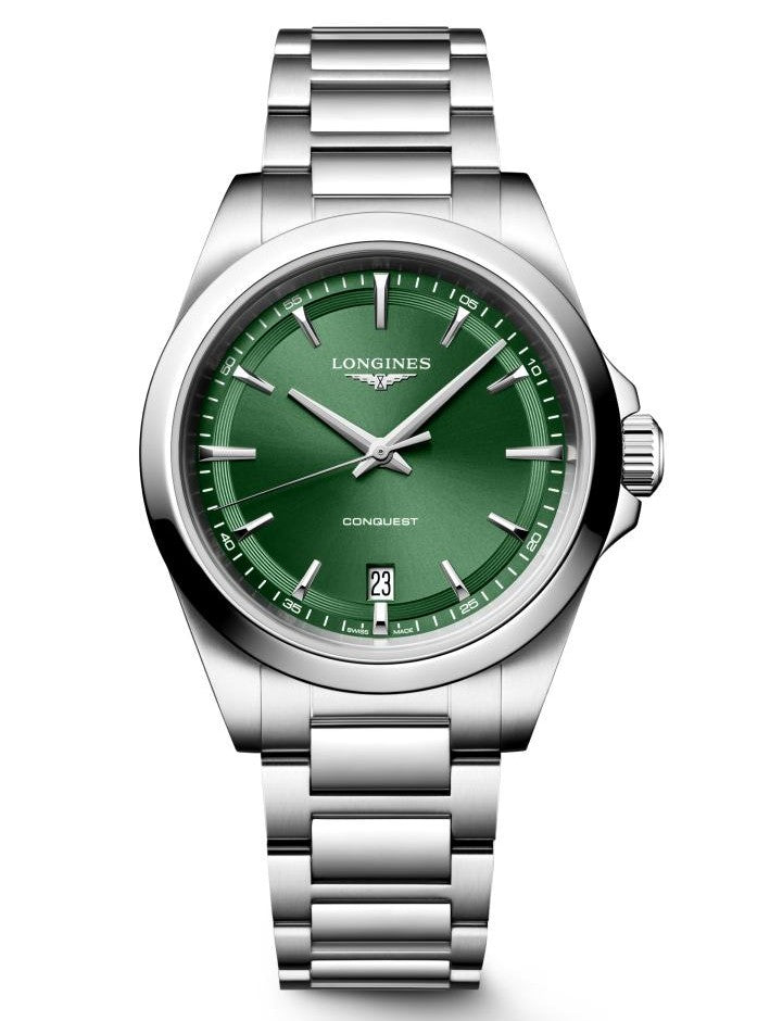 Longines Conquest Green Quartz 38mm Watch L3.750.4.09.6