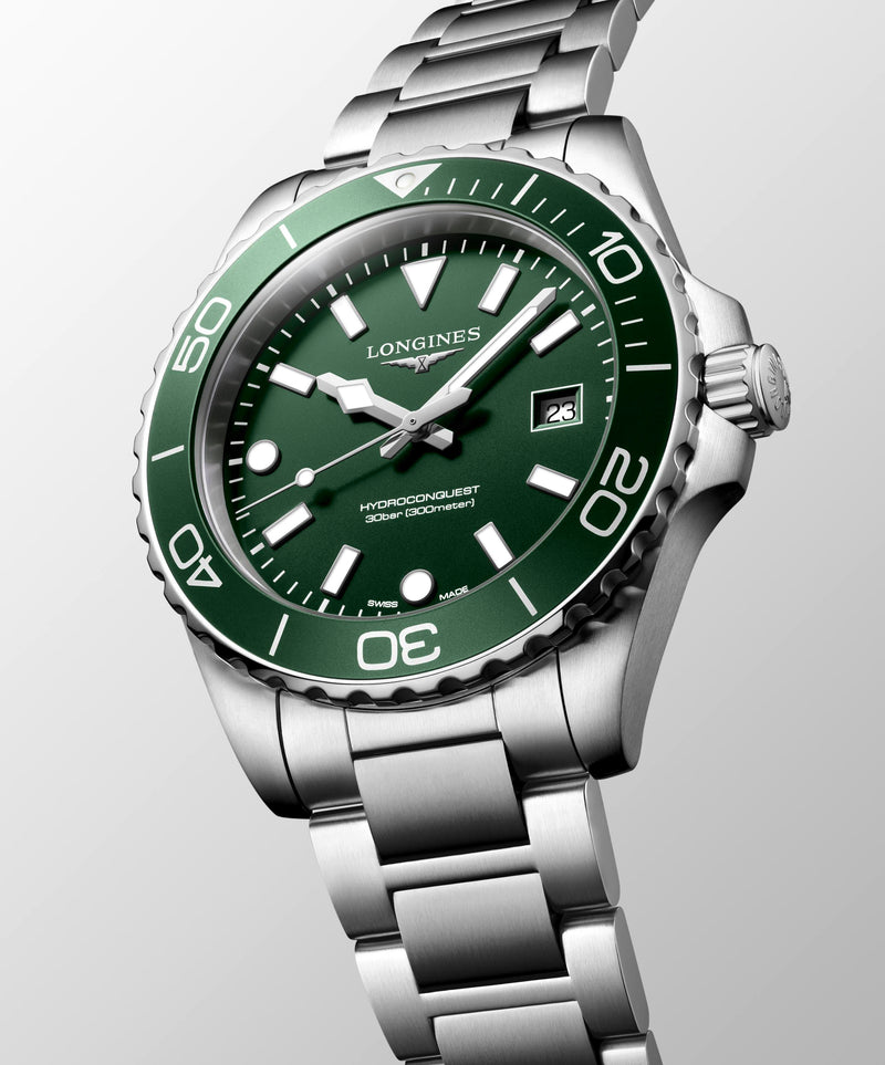 Longines HydroConquest Green 42mm Quartz Watch L3.769.4.06.6
