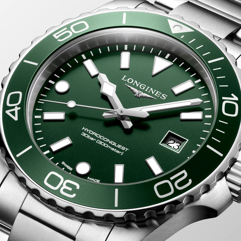 Longines HydroConquest Green 42mm Quartz Watch L3.769.4.06.6
