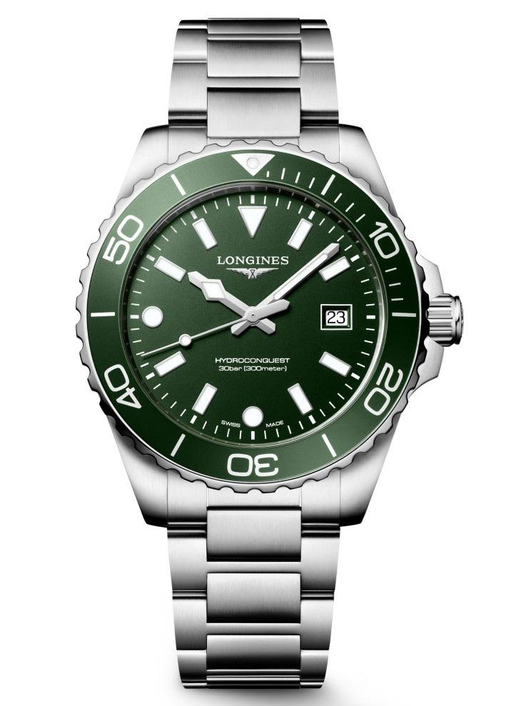Longines HydroConquest Green 42mm Quartz Watch L3.769.4.06.6