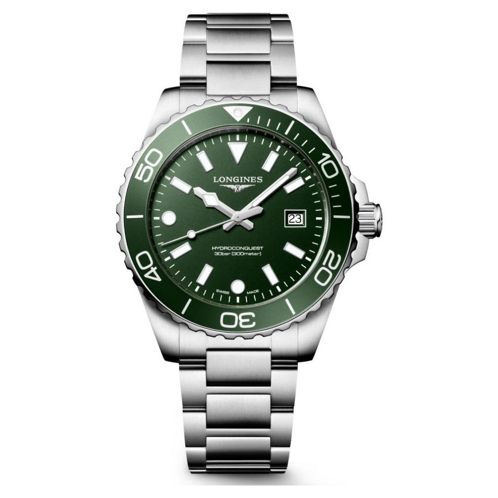 Longines HydroConquest Green 42mm Quartz Watch L3.769.4.06.6