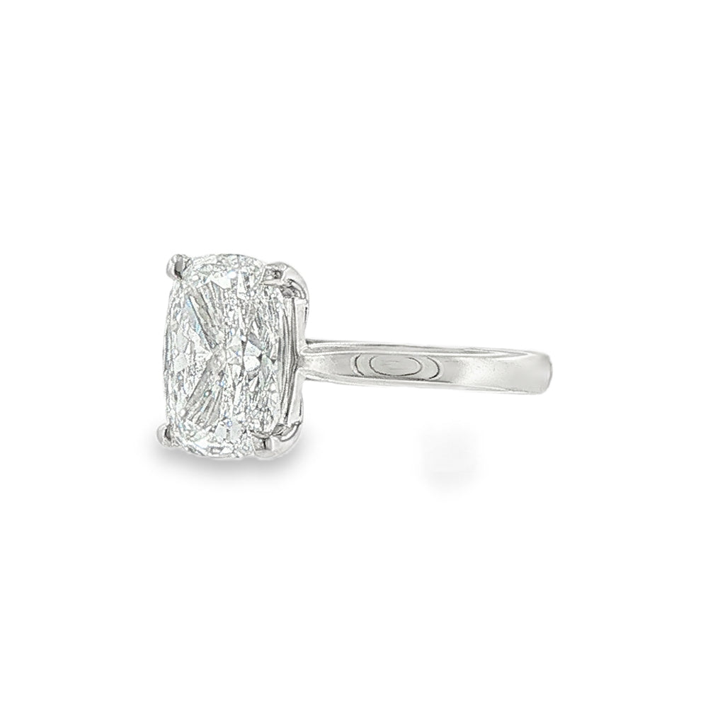 Elongated Cushion Cut 3.01ct Lab Grown Diamond, Platinum Ring
