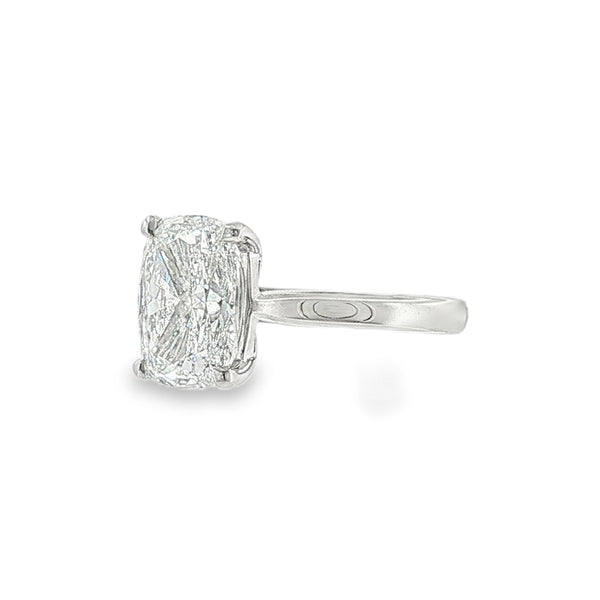 Elongated Cushion Cut 3.01ct Lab Grown Diamond, Platinum Ring