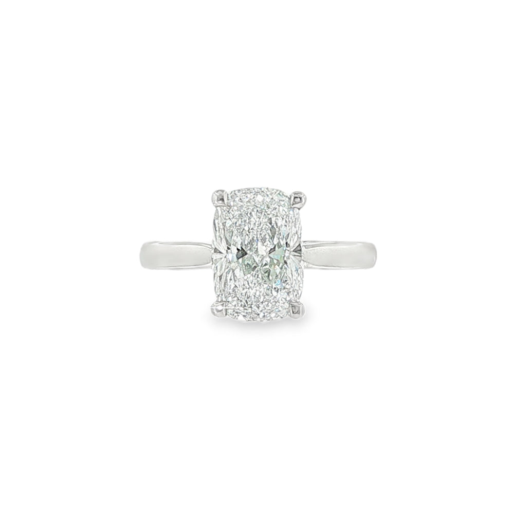 Elongated Cushion Cut 3.01ct Lab Grown Diamond, Platinum Ring