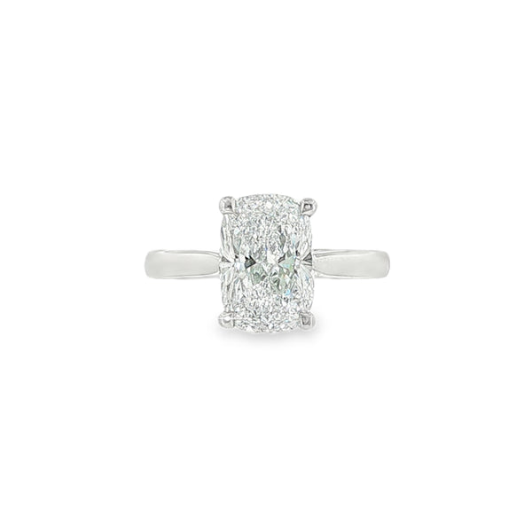 Elongated Cushion Cut 3.01ct Lab Grown Diamond, Platinum Ring