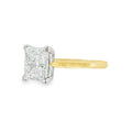 Princess Cut 4.05ct Lab Grown Diamond, 18ct Yellow Gold Ring
