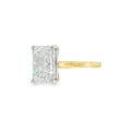 Radiant Cut 4.14ct Lab Grown Diamond, 18ct Yellow Gold Ring