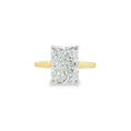 Radiant Cut 4.14ct Lab Grown Diamond, 18ct Yellow Gold Ring