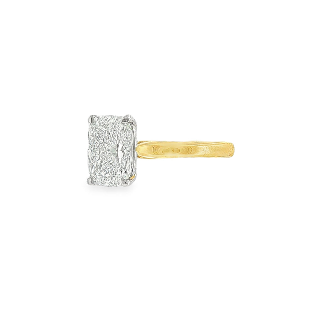Elongated Cushion Cut 2.04ct Lab Grown Diamond, 18ct Yellow Gold Ring