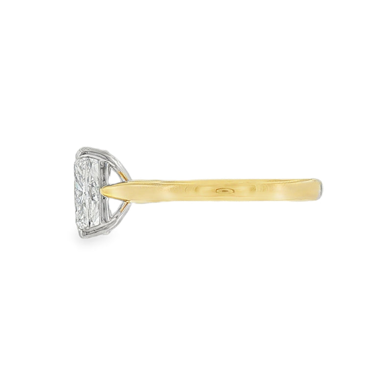 Elongated Cushion Cut 2.04ct Lab Grown Diamond, 18ct Yellow Gold Ring