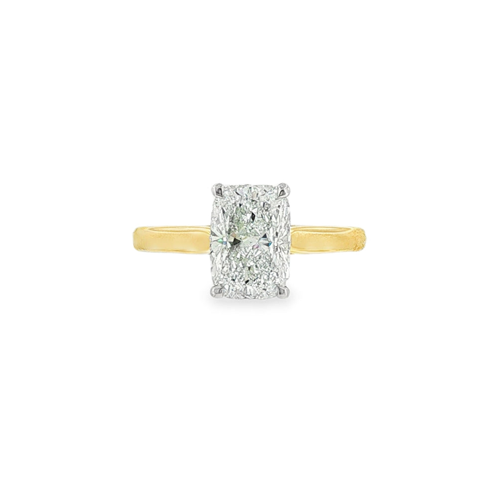 Elongated Cushion Cut 2.04ct Lab Grown Diamond, 18ct Yellow Gold Ring