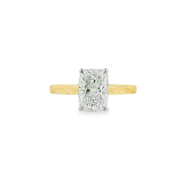 Elongated Cushion Cut 2.04ct Lab Grown Diamond, 18ct Yellow Gold Ring