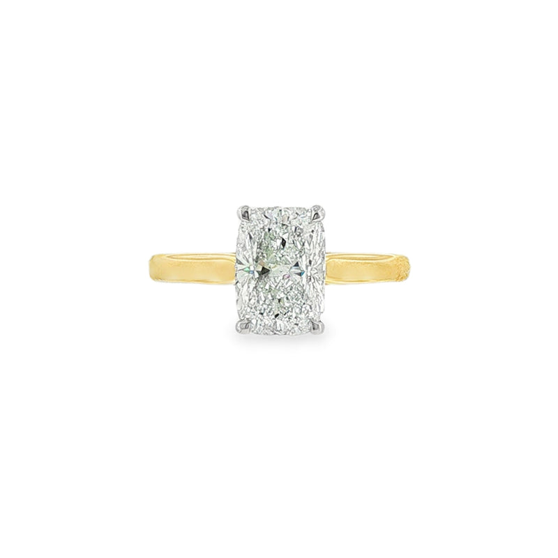 Elongated Cushion Cut 2.04ct Lab Grown Diamond, 18ct Yellow Gold Ring