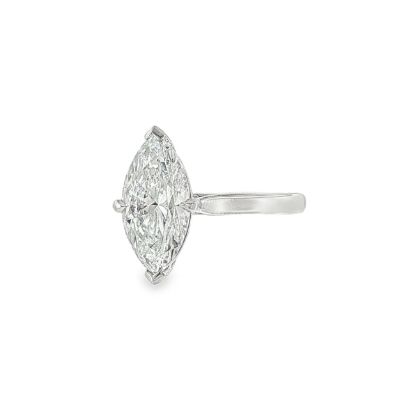 Marquise Cut 3.03ct Lab Grown Diamond, Platinum Ring