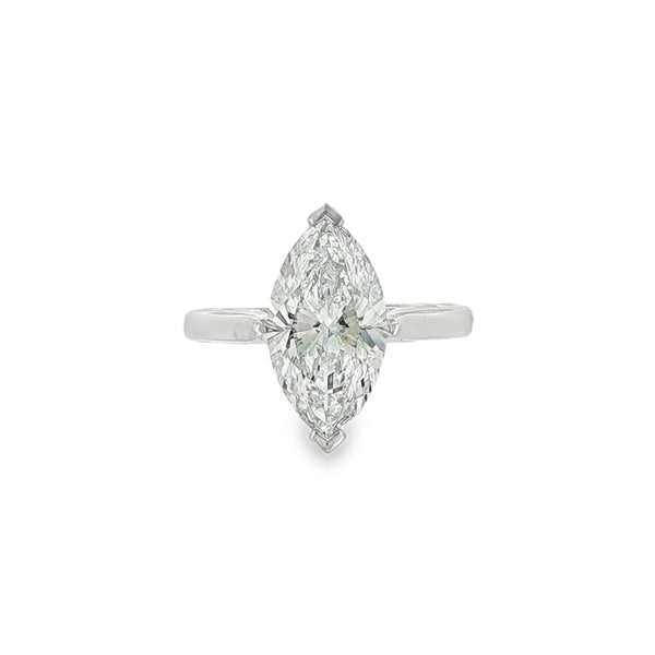 Marquise Cut 3.03ct Lab Grown Diamond, Platinum Ring