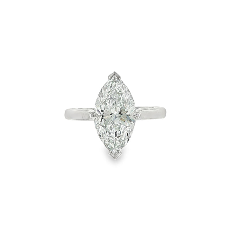 Marquise Cut 3.03ct Lab Grown Diamond, Platinum Ring