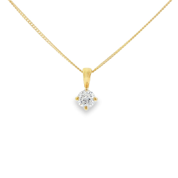 Diamond Round Brilliant Cut, 0.40ct 18ct Yellow Gold Pendant
