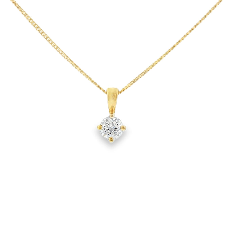 Diamond Round Brilliant Cut, 0.40ct 18ct Yellow Gold Pendant