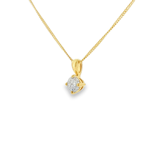 Diamond Round Brilliant Cut, 0.50ct 18ct Yellow Gold Pendant