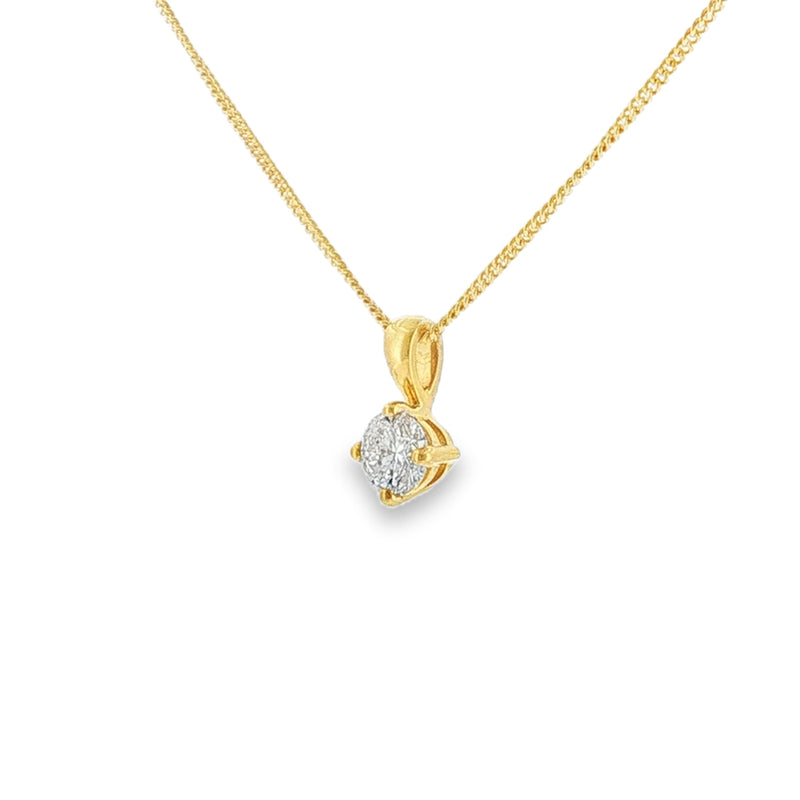 Diamond Round Brilliant Cut, 0.50ct 18ct Yellow Gold Pendant