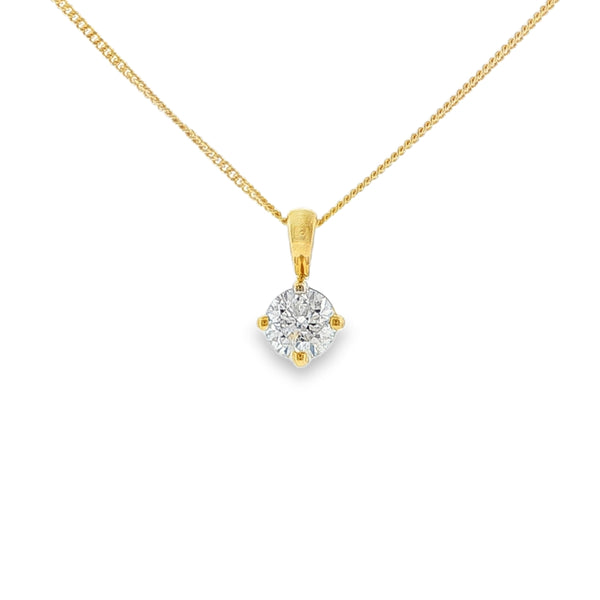Diamond Round Brilliant Cut, 0.70ct 18ct Yellow Gold Pendant