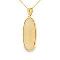 Solid Elongated Opal, 9ct Yellow Gold Pendant