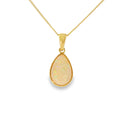 Solid Pear Shaped Opal, 9ct Yellow Gold Pendant