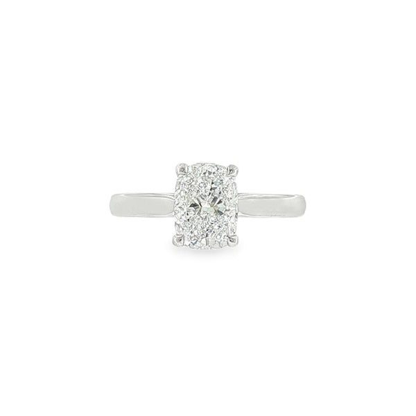 Elongated Cushion Cut 1.54ct Lab Grown Diamond, Platinum Ring