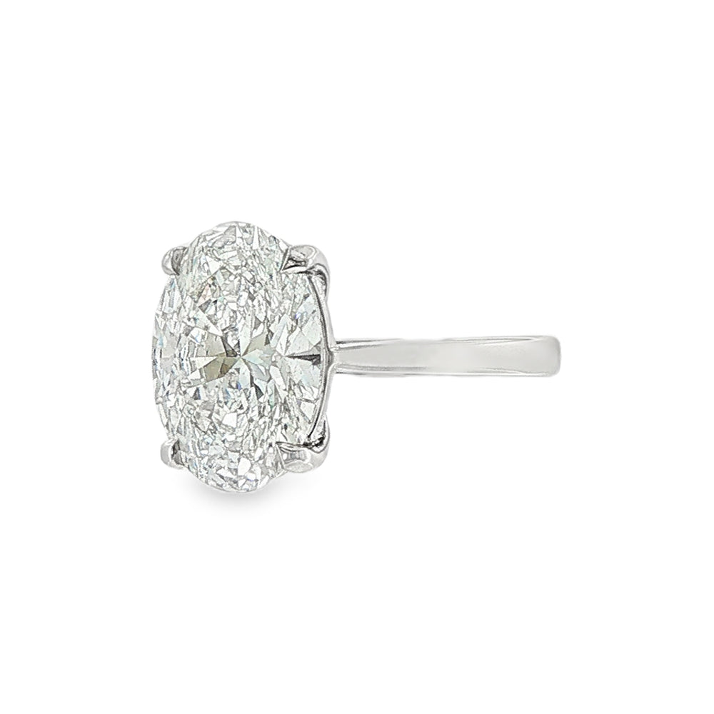 Oval Cut 4.09ct Lab Grown Diamond, Platinum Ring