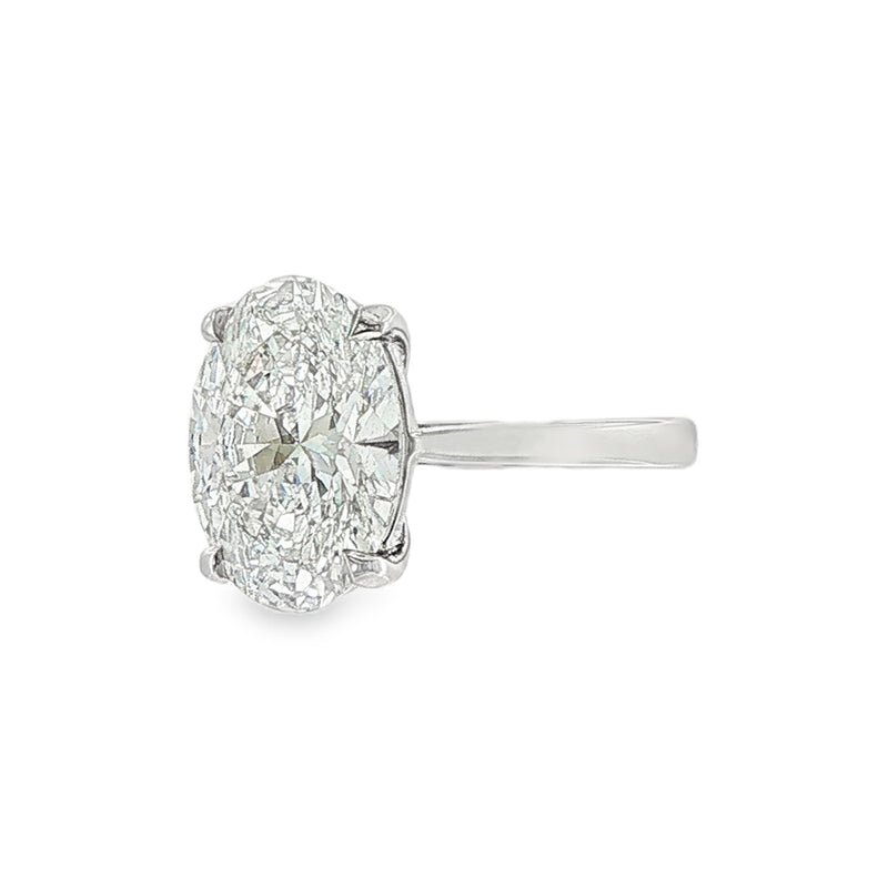 Oval Cut 4.09ct Lab Grown Diamond, Platinum Ring