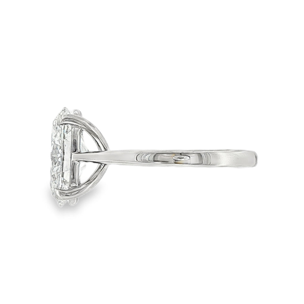 Oval Cut 4.09ct Lab Grown Diamond, Platinum Ring