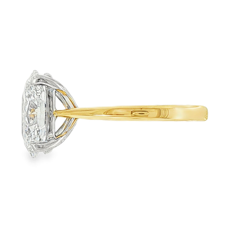 Oval Cut 4.02ct Lab Grown Diamond, 18ct Yellow Gold Ring