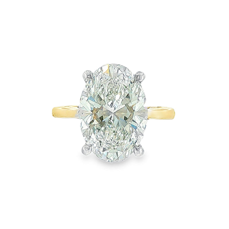 Oval Cut 6.05ct Lab Grown Diamond, 18ct Yellow Gold Ring